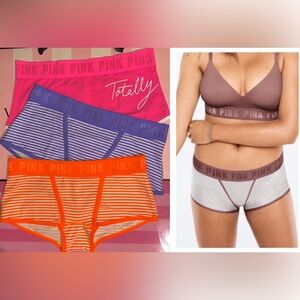 Victoria’s Secret Pink panties bundle PINK boyshort PINK cotton Panties striped
